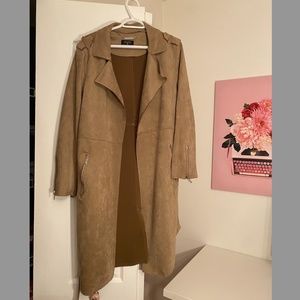 TAHARI Suede Trench Coat
